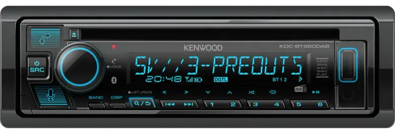 Kenwood KDCBT960DAB. 1-Din CD RADIO DAB BT 3x Linjeutganger USB/IPHONE